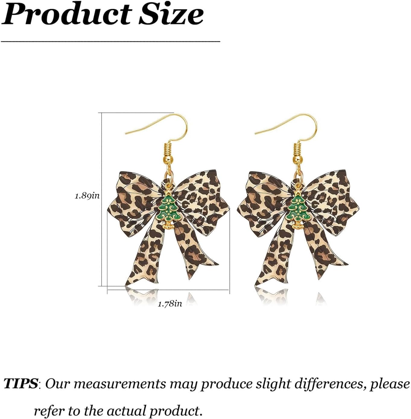 Leopard Earrings Cheetah Print Bow Earrings for Women Black Cheetah Leopard Ears Accessories Gifts Stuff Jewelry Black Bow Earring Dangle - Image 6