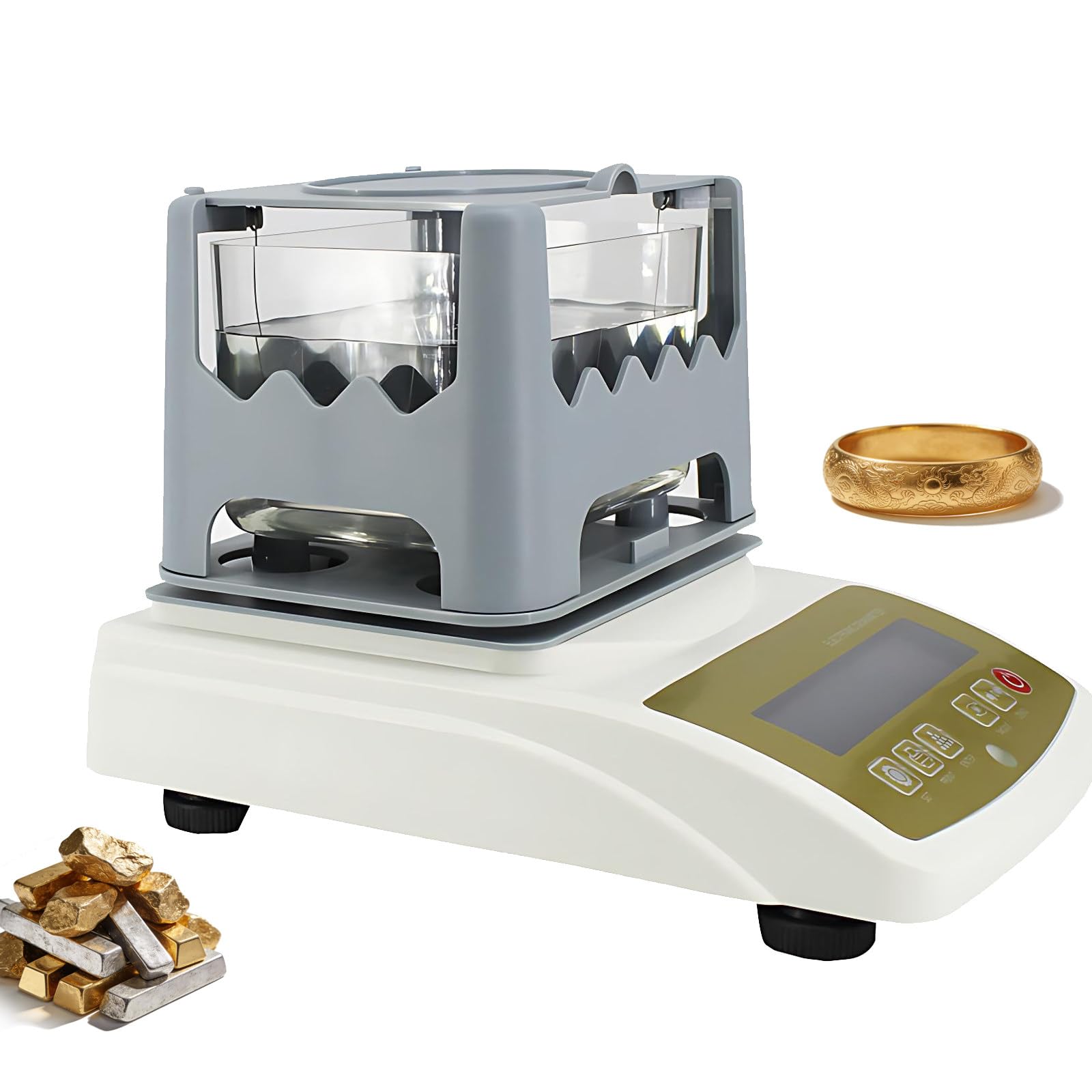 Generico Rilevatore di purezza e Contenuto, Tester di Valore K, densimetro per Argento, Strumento per Il Test di Metalli preziosi per Strumenti e Attrezzature per gioielleria (1200 g)