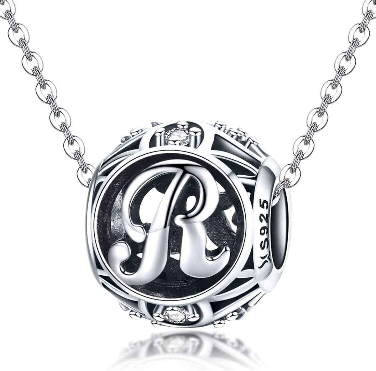 Letter Charms 925 Sterling Silver Initial A-Z Bead Charms for Bracelets Necklaces, Cubic Zirconia Alphabet Beads Personalized Gifts for Women - Image 2