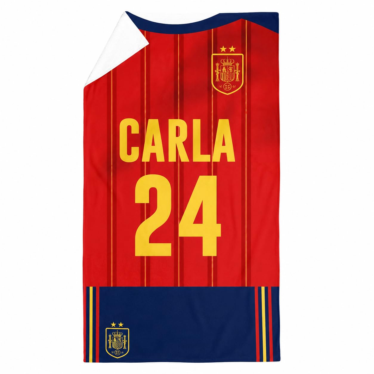 Toalla de Playa Personalizada Española con Nombre y Número | Microfibra Superabsorbente de Secado Rápido | 155 x 75 cm para Playa, Piscina y Gimnasio