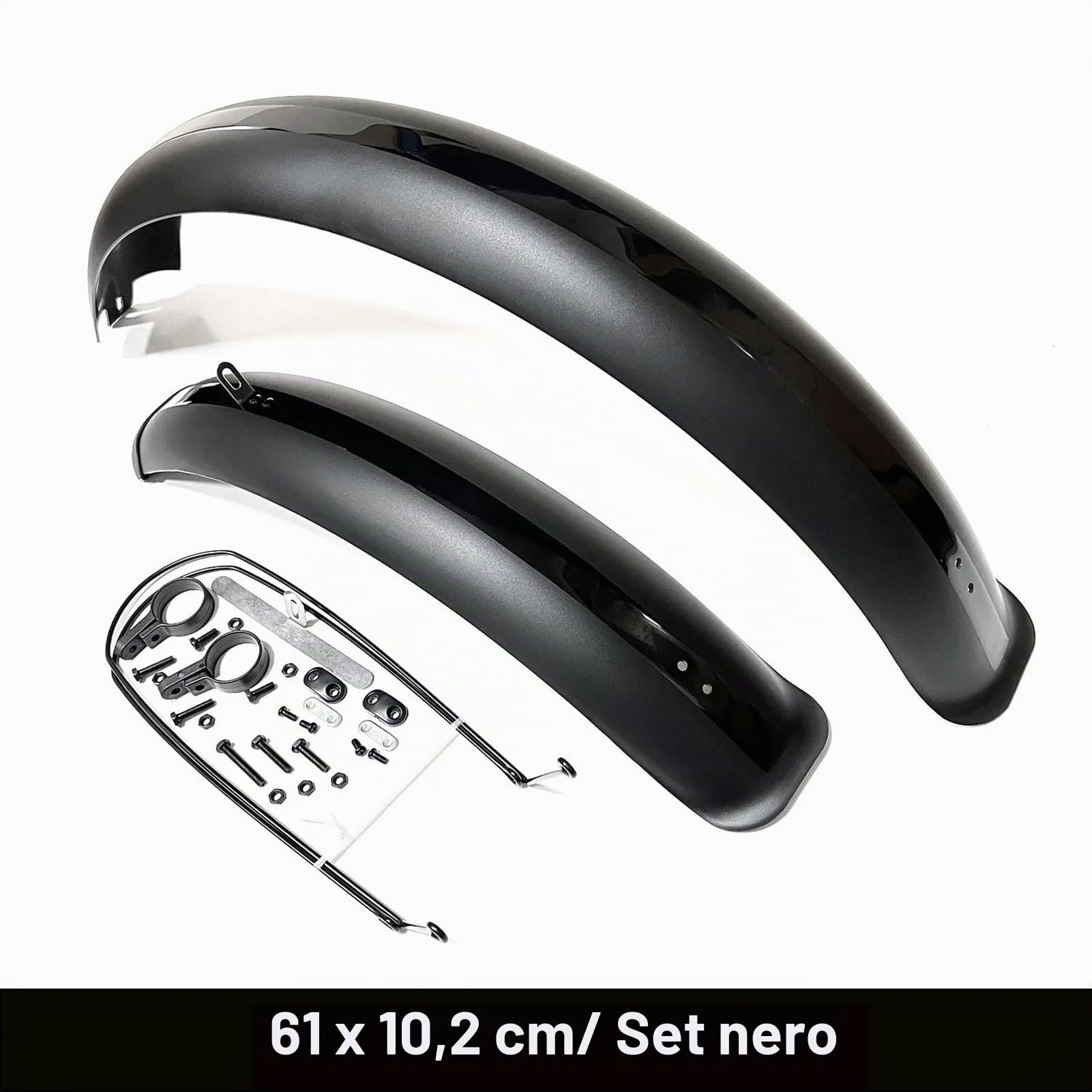 Parafango MTB Parafanghi for bici 24/26/20" x4.0 parafanghi for pneumatici larghi parafanghi set parafanghi for bici da neve pieghevoli e-bike bicicletta MTB accessori for ciclismo Parafango Bici(Blac
