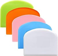 Vista 1 de Dough Cutter Bench Scraper for Baking, 5 PCs BPA Free PE Plastic Flexible Bowl Scraper, Food-safe Plastic Dough Scraper for Bread Cake Dough Fondant