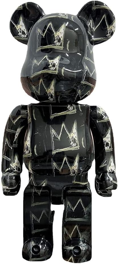 Statues Bearbrick ، ​​مكعبات بناء 400 Violent Bear Basquiat من الجيل الثامن على شكل تاج هدية قابلة للجمع يدويًا 28 سم / 11 بوصة Christmas Birthday Gift