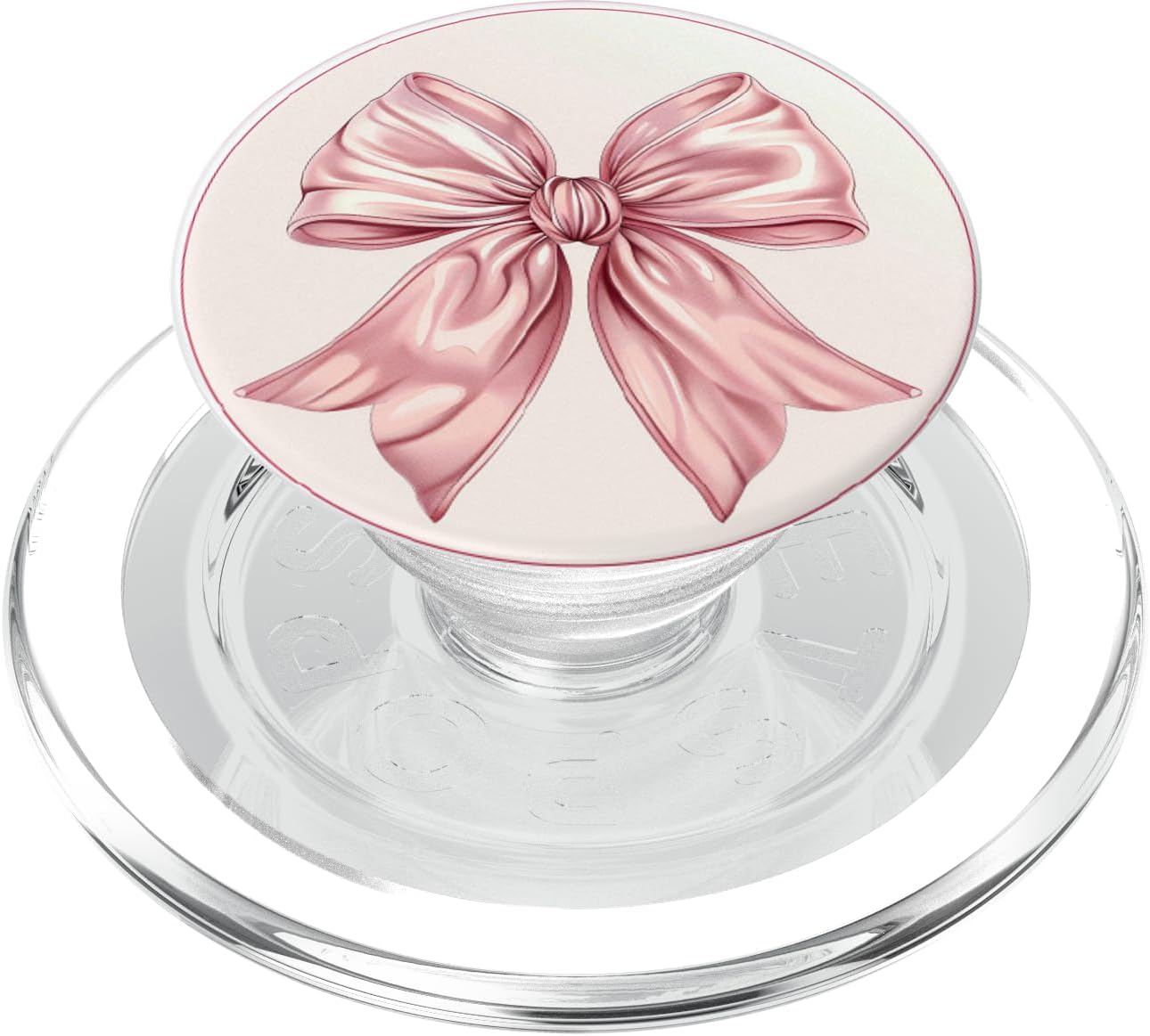 Girly Pink Bow Feminine Coquette Pink Ribbon PopSockets PopGrip for MagSafe