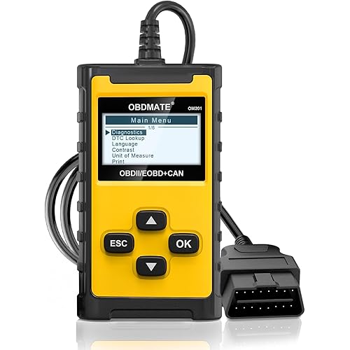 Car Scanner, OM201 Check Engine Code Reader OBDII Diagnostic Tool with Wireless Printing | Graphic Live Data| EVAP Test | DTC Lookup, Yellow