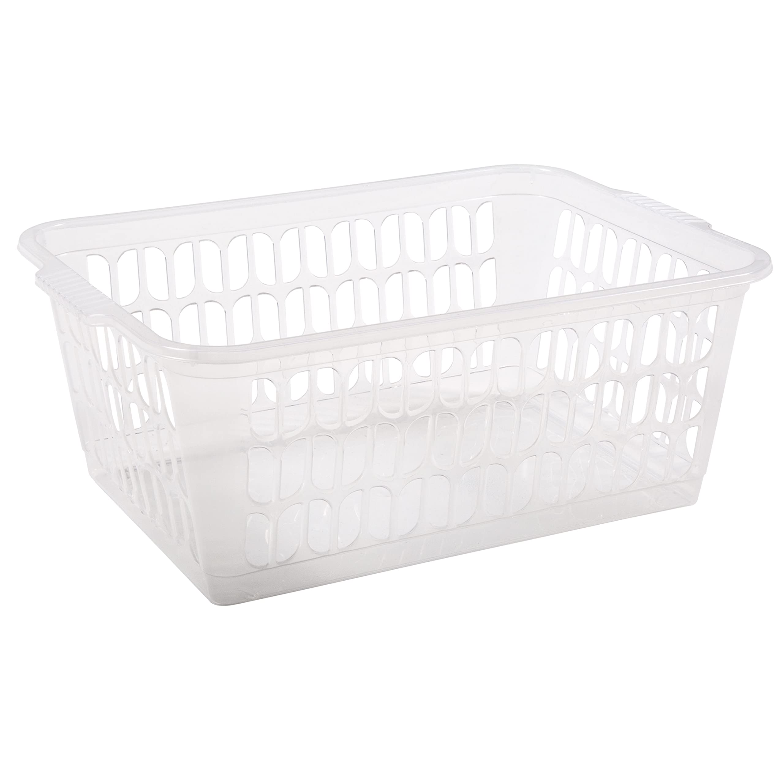 #11 12x Aufbewahrungskorb klein - transparent - 29 x 20 - Körbchen - Kunststoffkorb - Organizer - Ordnung - Aufbewahrung Bad Korb Kinderzimmer Haushalt