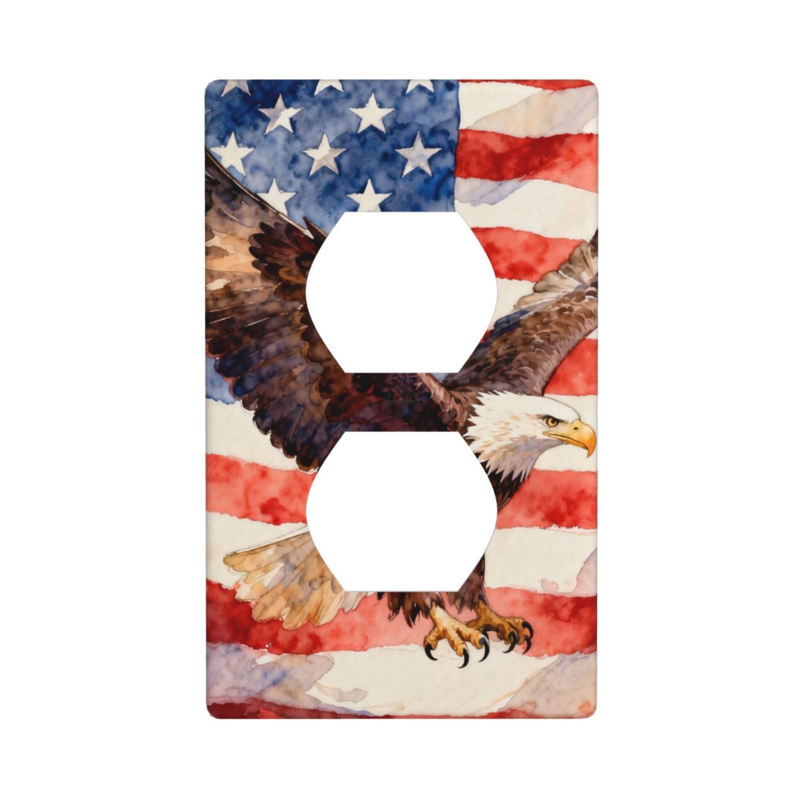 Cntdbu White Veteran Eagle Badge Unbreakable Polycarbonate Switch Plate-1 Gang Screwless Wall Plate For Home Office