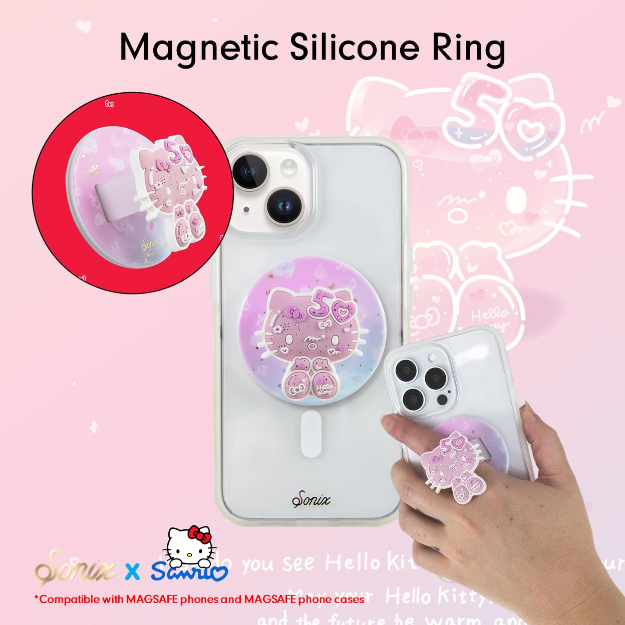 Amazon.com: Sonix x Sanrio Case + Magnetic Ring (Hello Kitty