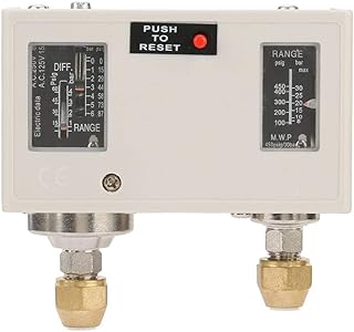 LANTRO JS - R1/4"15A 250V Podwójny przełącznik kontroli ciśnienia Inteligentny regulator ciśnienia pompy Regulowany przełącznik ciśnienia sprężarki chłodniczej/powietrznej pompy wodnej