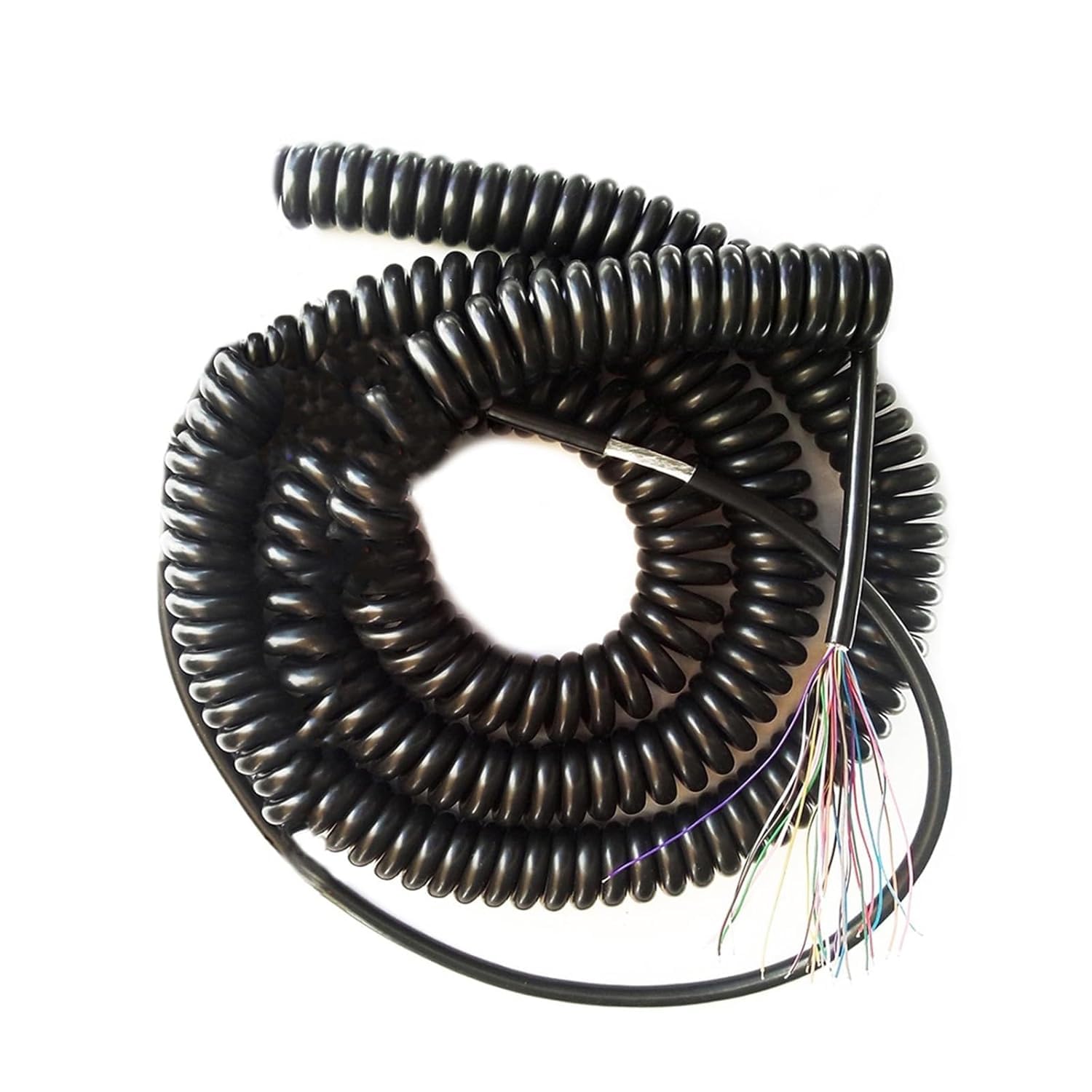 Przewód elektryczny, 19-żyłowy 0,15 mm kwadratowy sprężynowy spiralny kabel maszynowy spiralny ekranowany kabel elektroniczny koło ręczne rozciągliwy drut zwijany cewka 8 metrów 19-żyłowy 0,15 mm(8 Me