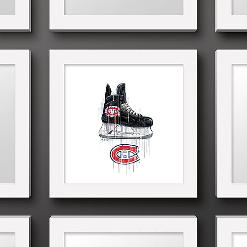 Miniatura 2 de Trends International Gallery Pops NHL Montreal Canadiens - Arte de pared de patín de goteo, versión enmarcada blanca, 12 x 12 pulgadas