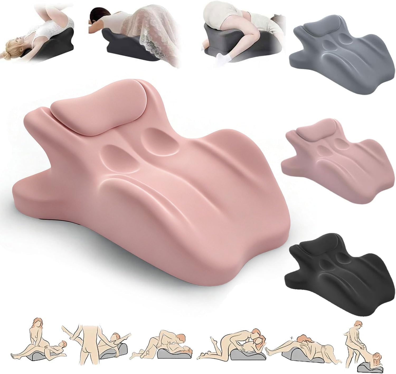 Intimacy Pillow – 27° Lift Ergonomic Memory Foam Cushion for Couples, Deep Support for Intimate Postures, Waterproof & Comfortable, Ideal for Better Positioning (Black)