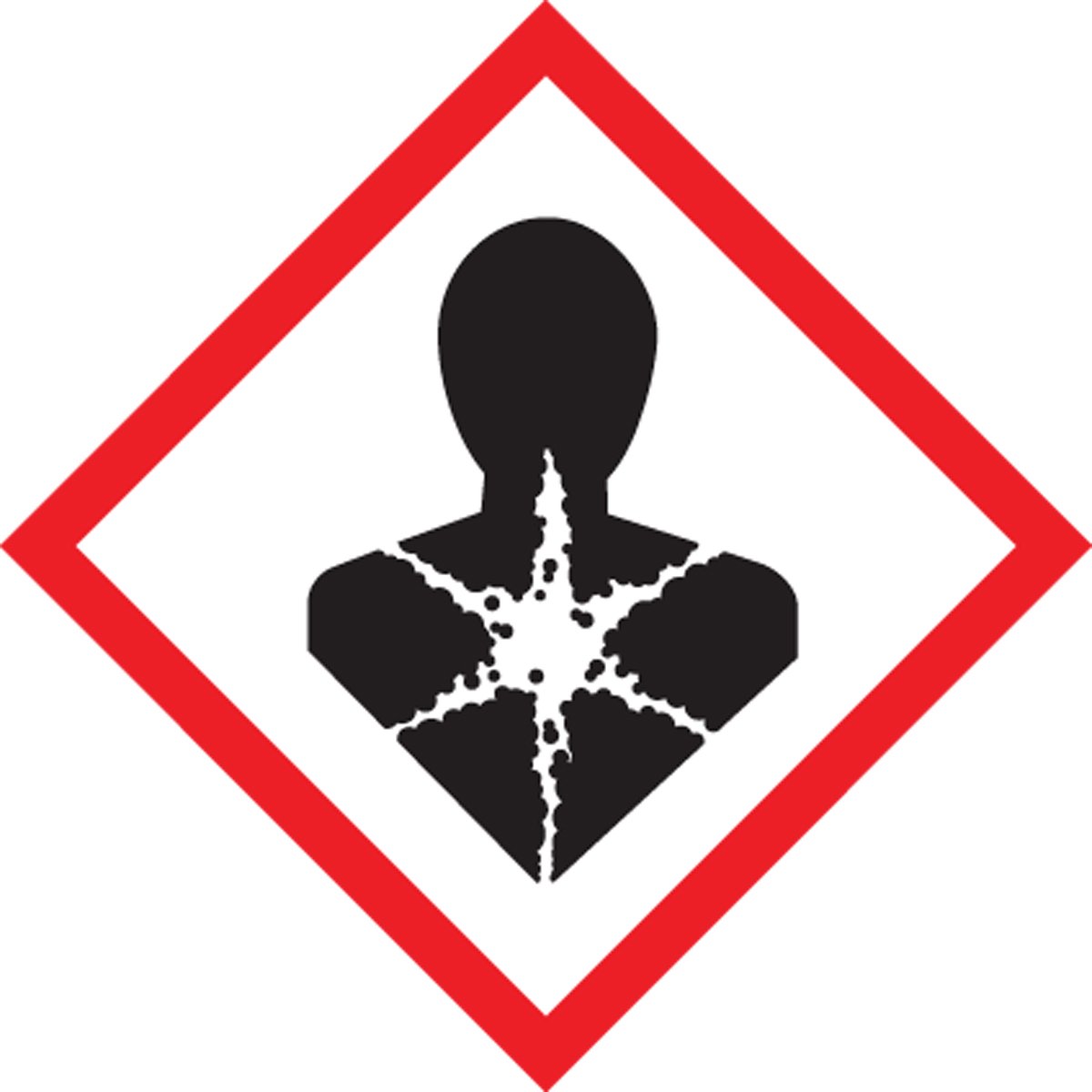Accuform LZH629EV2 GHS Pictogram Label, "Health Hazard", Adhesive-Poly, 4" Length x 4" Width, Red/Black on White (Roll of 250)