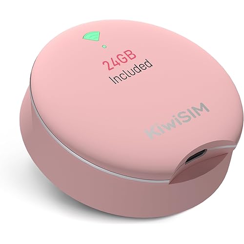 4G LTE Portable WiFi 6 Hotspot, USA Mobile Hotspot-24GB Data, Support AT&T, T-Mobile, Verizon, 10 Device,No Contract No Credit Check, Pay as You Go Hotspot WiFi, UFO Shape Design,Pink