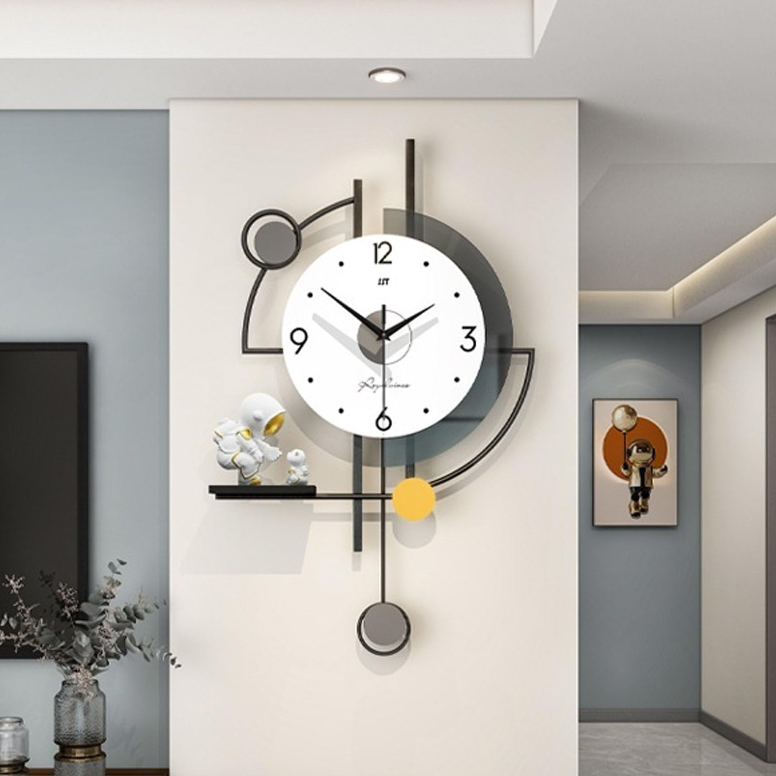 Grande horloge murale silencieuse à quartz au design moderne pour salon