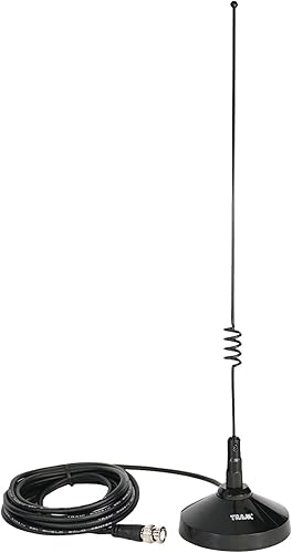 Tranvía 1185-BNC Amateur HAM - Antena magnética de doble banda de 19 pulgadas RG-58U BNC 144-148 435-450 MHz para radios BNC y escáner