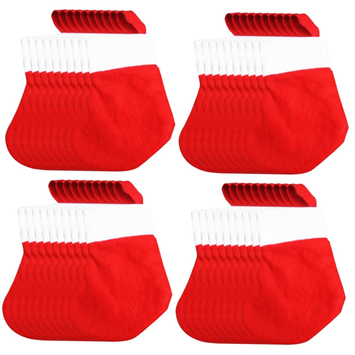 64stücke Mini Weihnachtsstrümpfe Aus Rotem Und Weißem Material Weihnachtsdekoration Für Baum Kamin Oder Party Zum Befüllen Mit Süßigkeiten Und Kleinen Geschenken