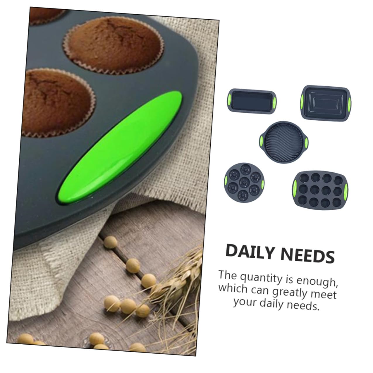 STOBAZA Set de 5 Moldes para Hornear Pasteles y Bizcochos de Silicona Resistente al Calor para Repostería y Cocina Diaria