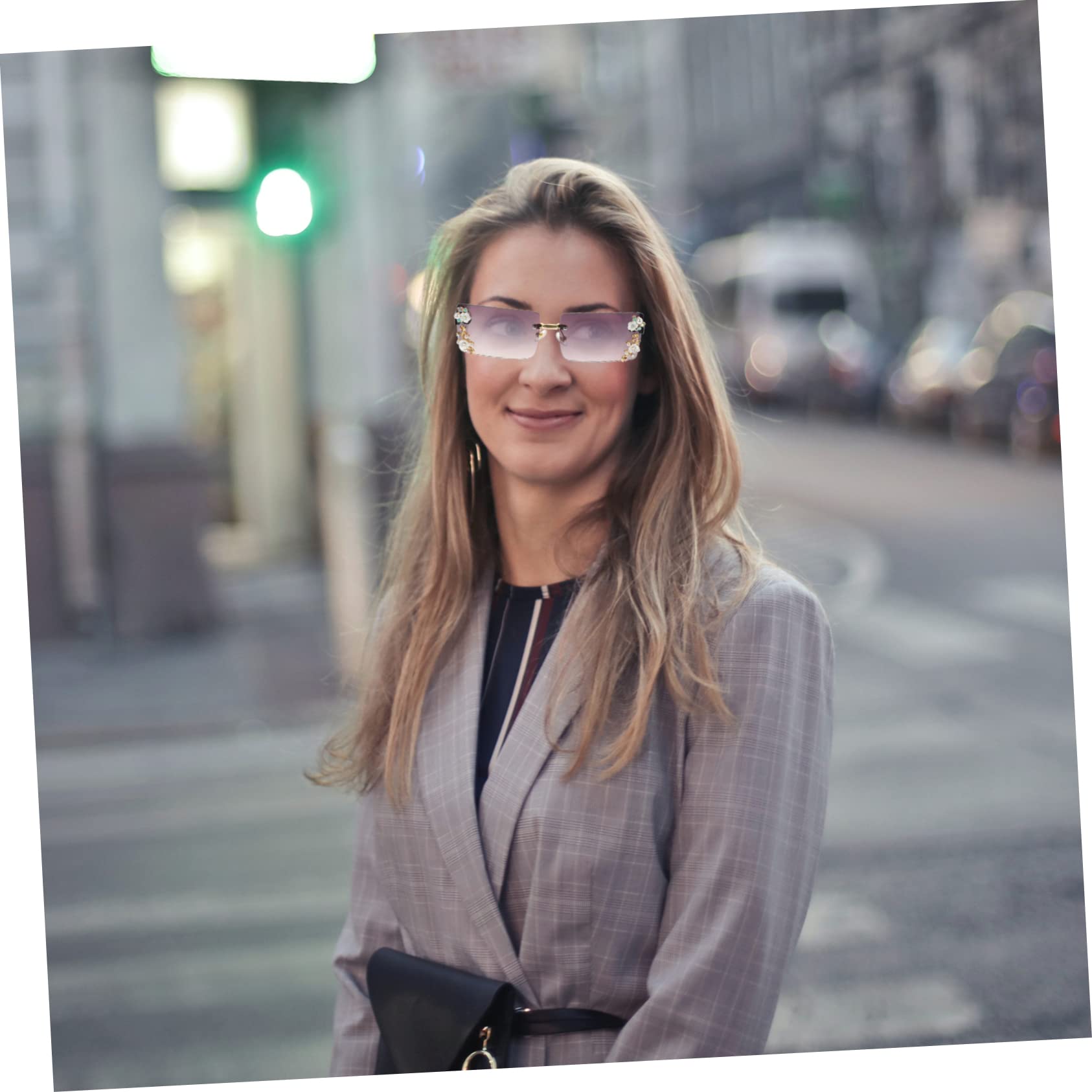 5stücke Mädchen Sonnenbrille Mit Sonnenbrille Für Damen Dekorative Für Sommer-events Für Partys Und Festivals Schwarz- Mit Verlaufslinsen