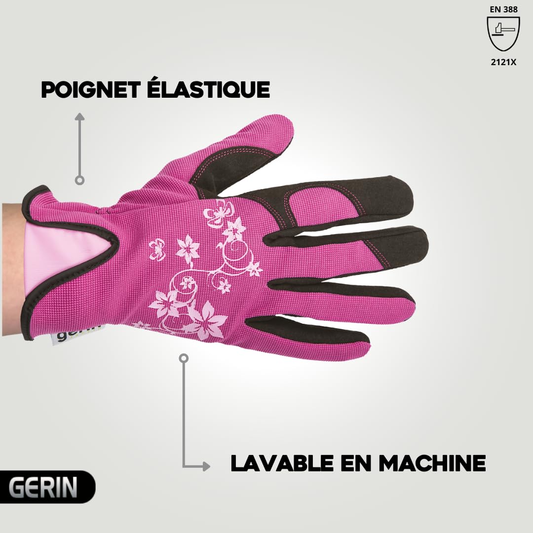 Gants Couture Machine Bohin Gants De Quilting BOHIN France - Anti-fatigue, Taille M, Rose - Pour Couture Machine Confortable Gants 3 Doigts Machine à Coudre