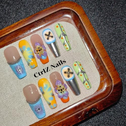 CtrlZ 3D Handmade Luxury Ballet Press On Nails – Tropical
