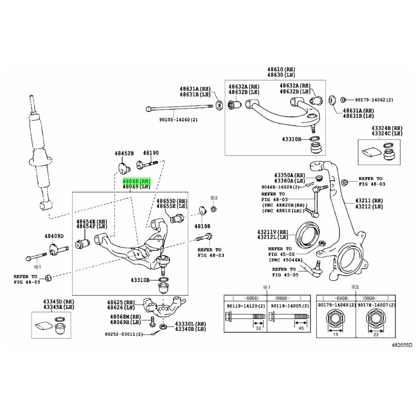 Wahacz przedni dolny przegubu kulowego XTevu 4806960010 Wahacz zawieszenia Przedni dolny wahacz z zestawem tulei przegubu kulowego do FJ Cruiser 4Runner