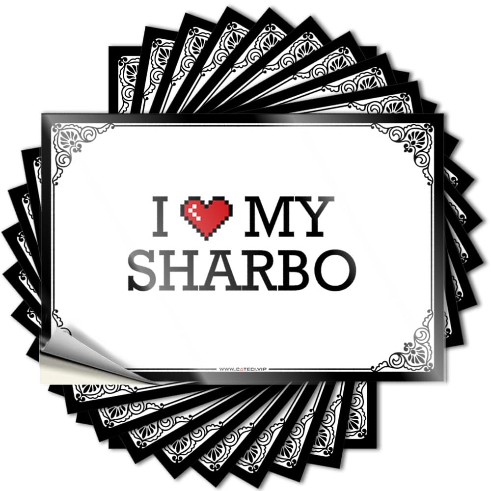 I Love My Sharbo Stickers Sweet Self Adhesive | Cheap Case Vinyl Sticker Pack for Fishing(8X12CM)