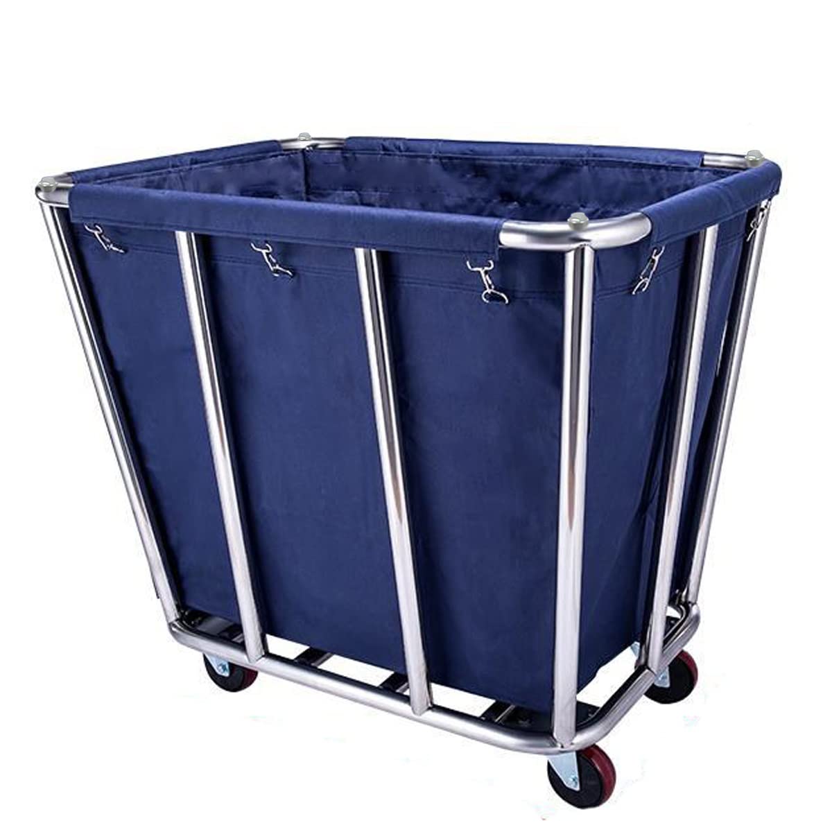 Heavy Du Commercial - Carrello portabiancheria su ruote, 10 tubi, per un trasporto efficiente, ideale per ospedali e hotel, cesto portabiancheria blu per un facile utilizzo