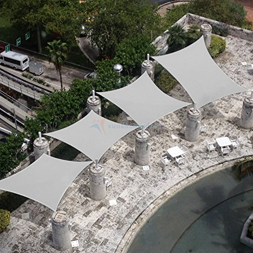 Tang Sunshades Depot 16' X 20' Solid Light Grey Sun Shade Sail Rectangle Permeable Canopy Customize Commercial Standard 180 Gsm Hdpe #TOP6