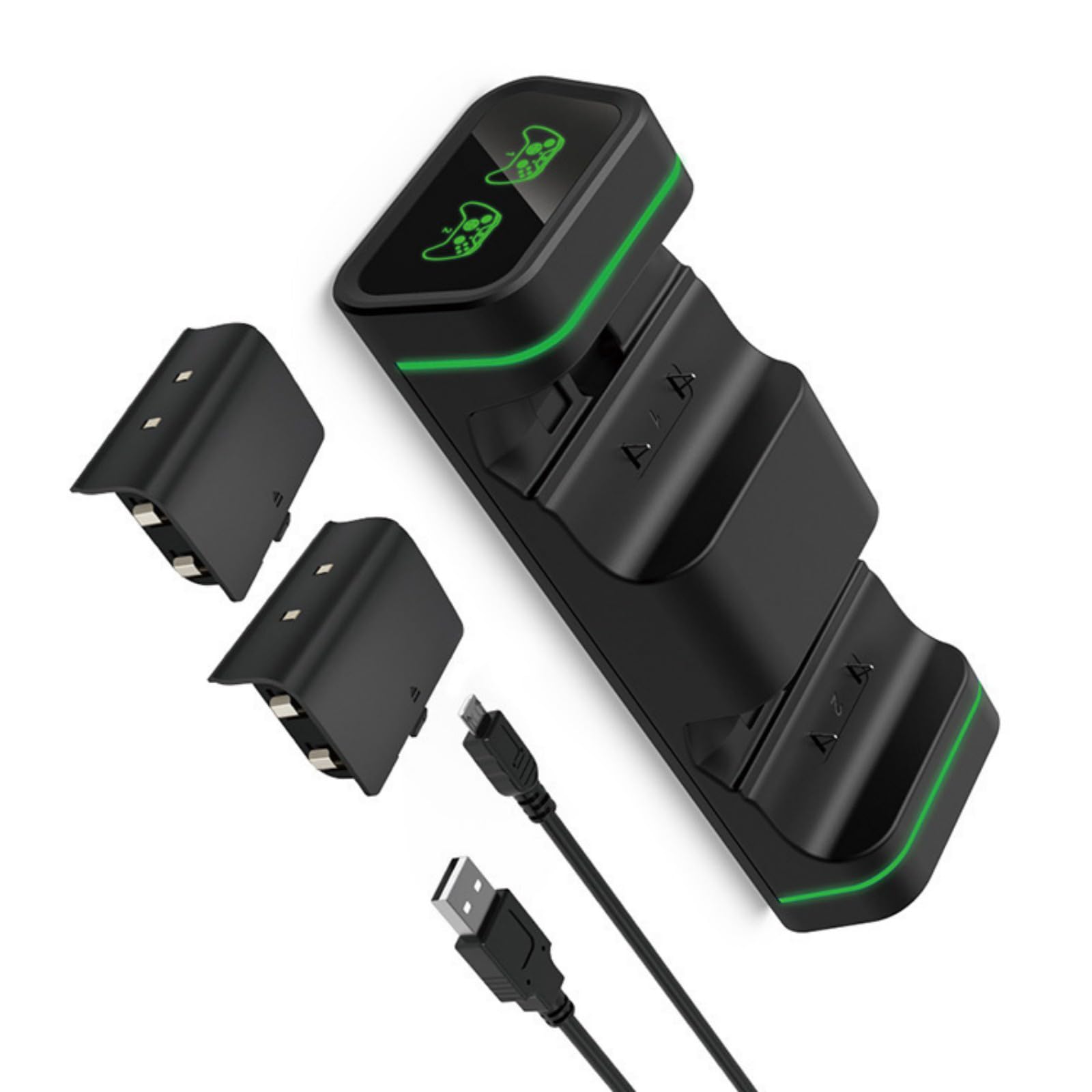 1 set doppio controller stazione di ricarica per controller X1S/X1X con 2 pacchi batteria ricaricabile