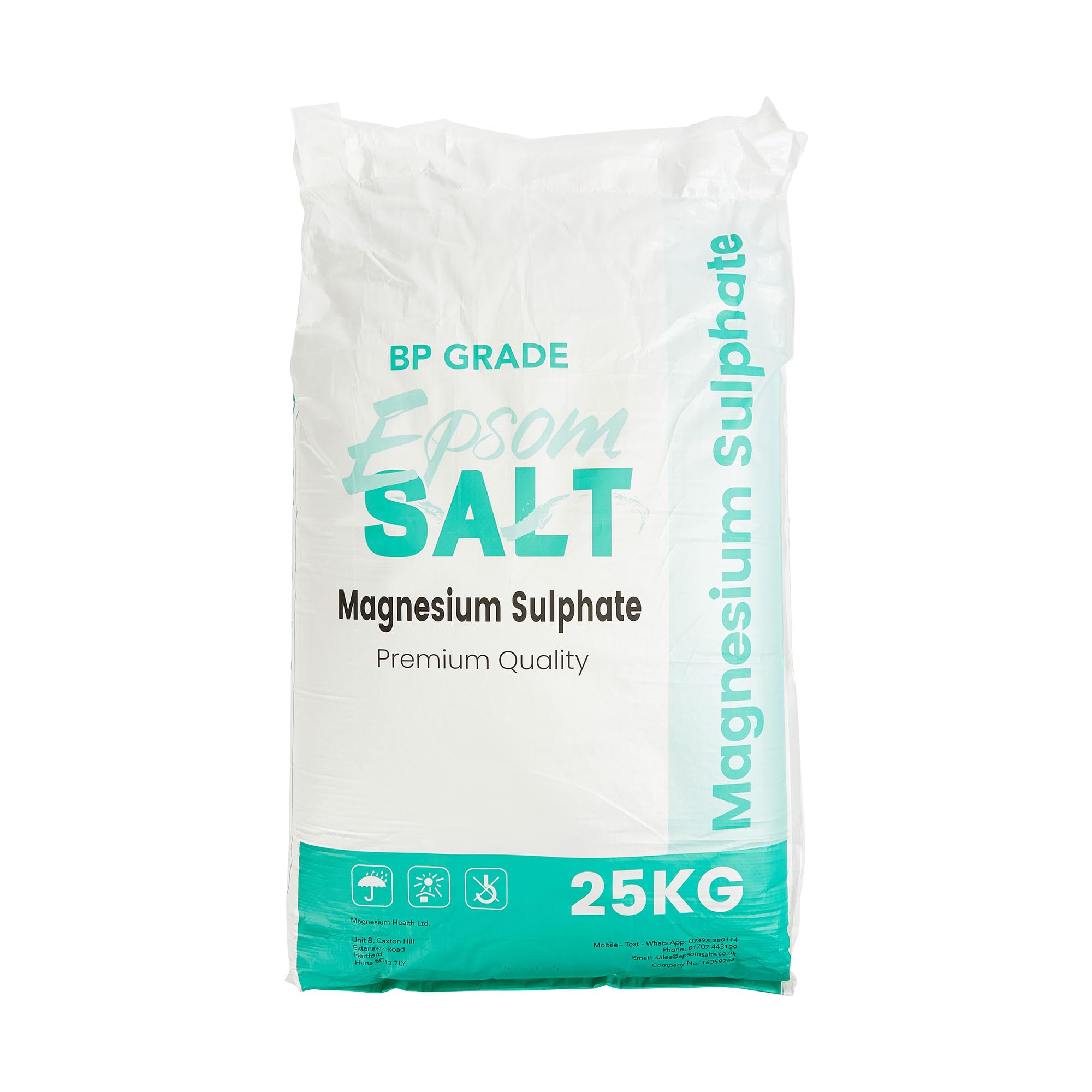 Salts 1 x 25kg Bag – Pure Magnesium Sulphate Mineral – Epsom Bath Salts for Health, Exfoliating, Feet and Muscle Soak - Additive Free Magnesium Salts for Bath