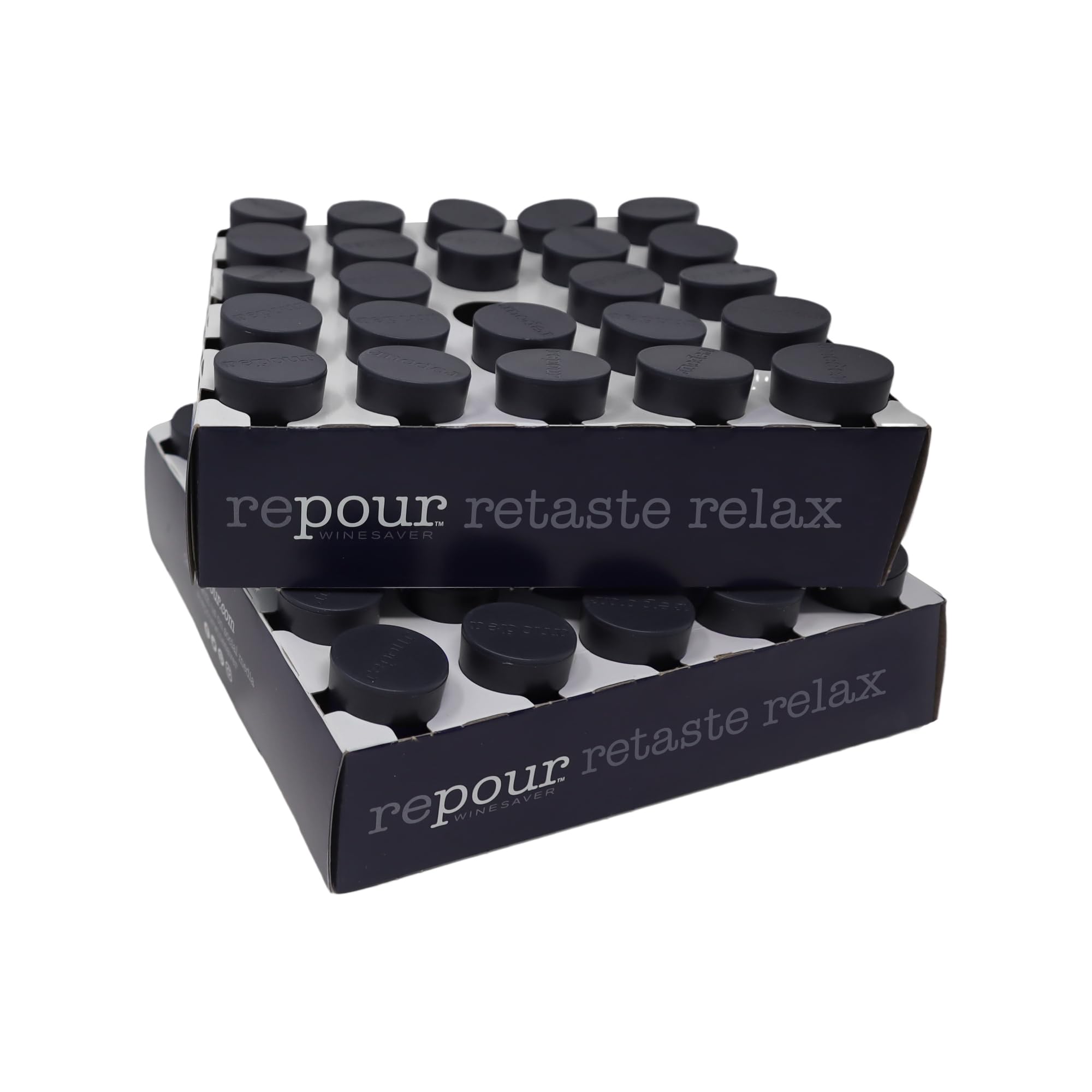 Wine Saver and Stopper - Removes Oxygen, Preserving and Keeping Wine As Fresh As The Day The Bottle Was Opened - 48-Pack - Black