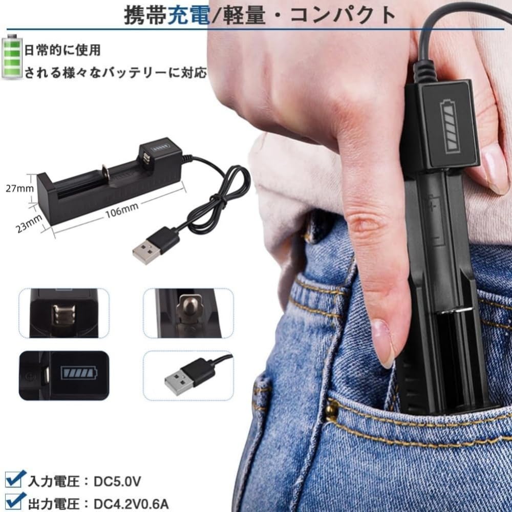 Amazon | SensaBliss バッテリー充電器 USB急速充電器 電池ボックス