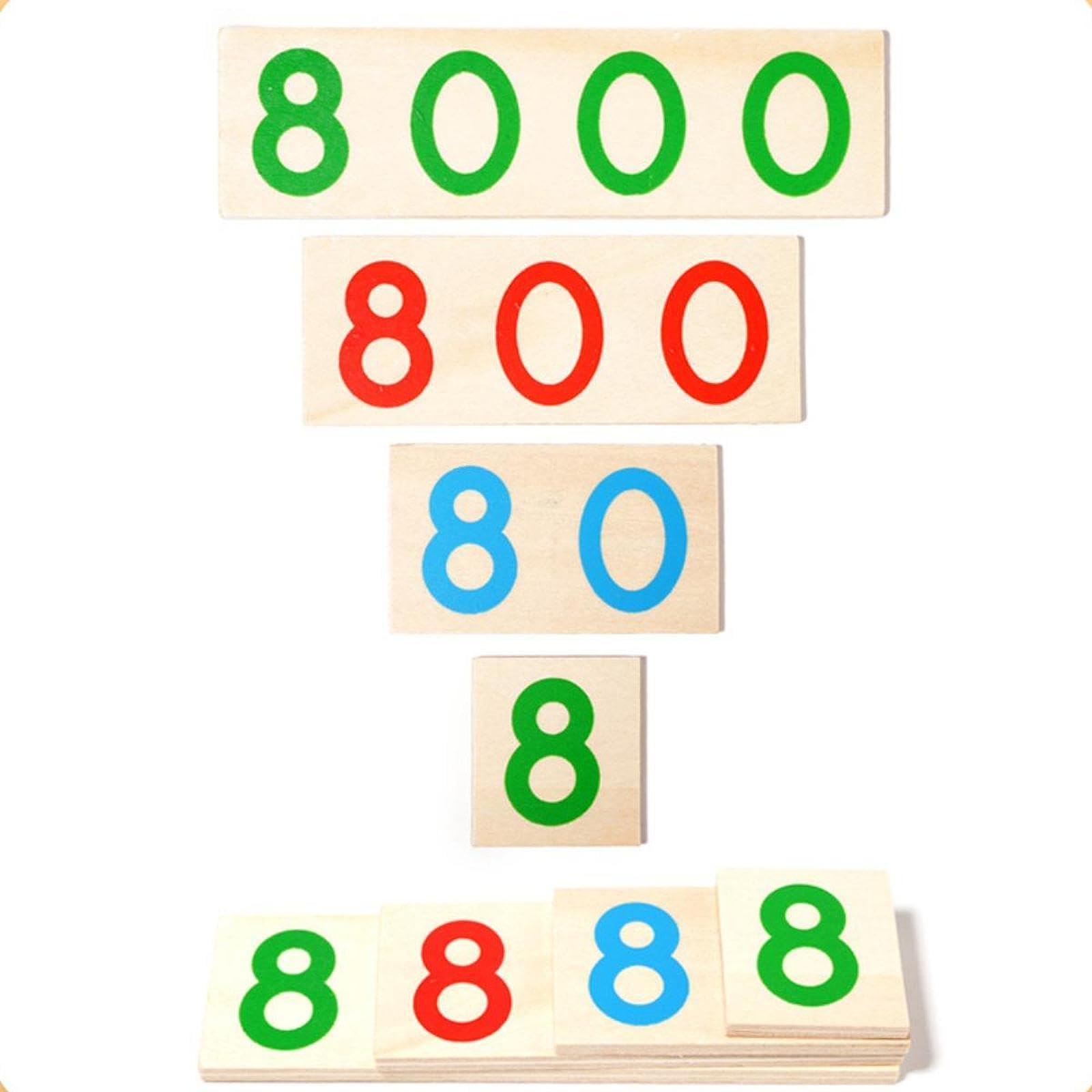 Numero Carte Apprendimento Set Carte Educative Prescolari in Legno Strumento Didattico Conteggio Manualità Adatto per Bambini Insegnanti Casa Scuola
