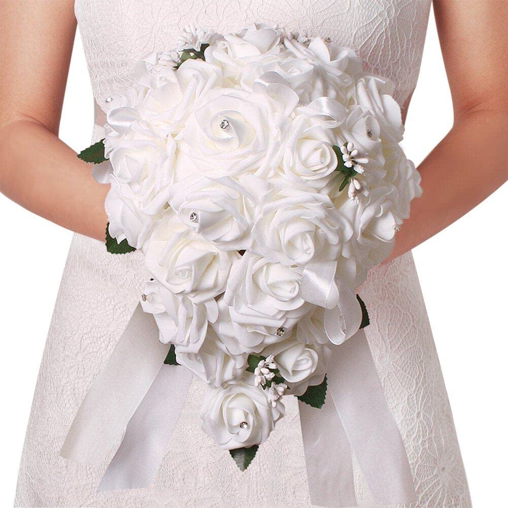 Bouquet de fleurs de rose artificielle pour un mariage romantique élégant