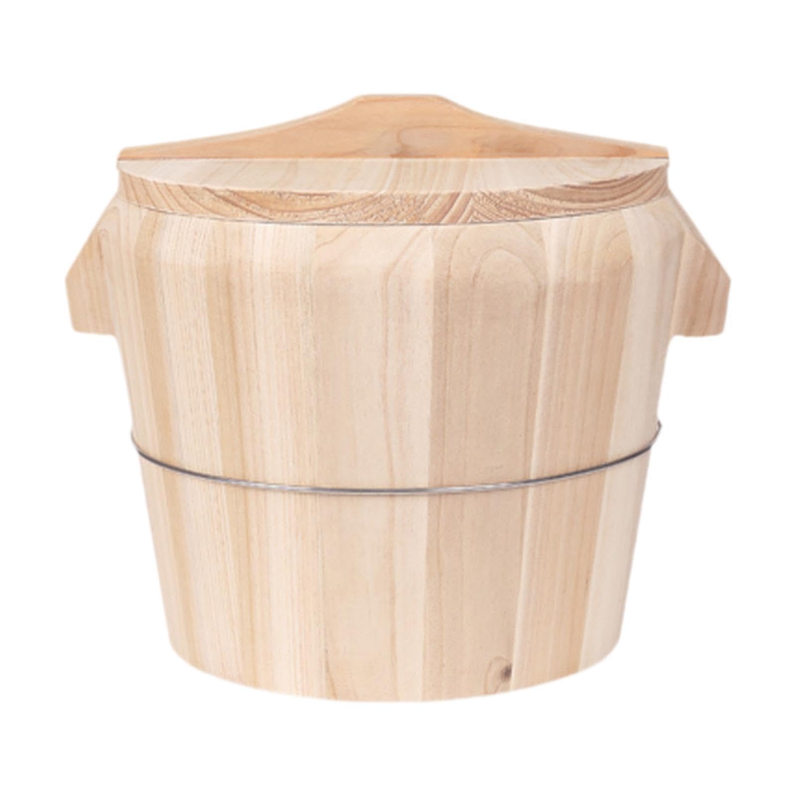 Reis-Eimer aus Holz – 27 cm großes Servierfass mit Deckel für gedämpften Reis, Tofu, Pudding und Sushi – unverzichtbares Küchenwerkzeug für perfektes Kochen