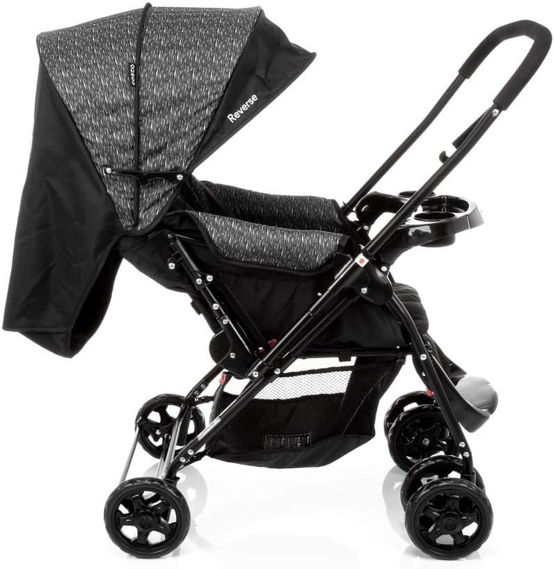 Cosco Kids, Carrinho de Bebê Reverse, Preto Rajado