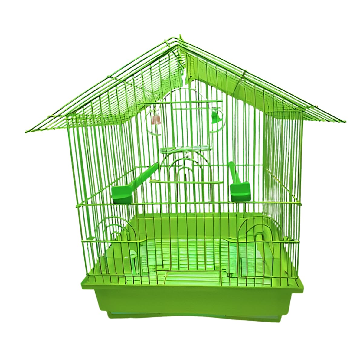 Green Bird Cage for Parakeets, Canaries, and Small Parrots, Ideal Small Bird Cage and Large Bird Cage for Exotic Birds, Secure and Stylish Aviary
