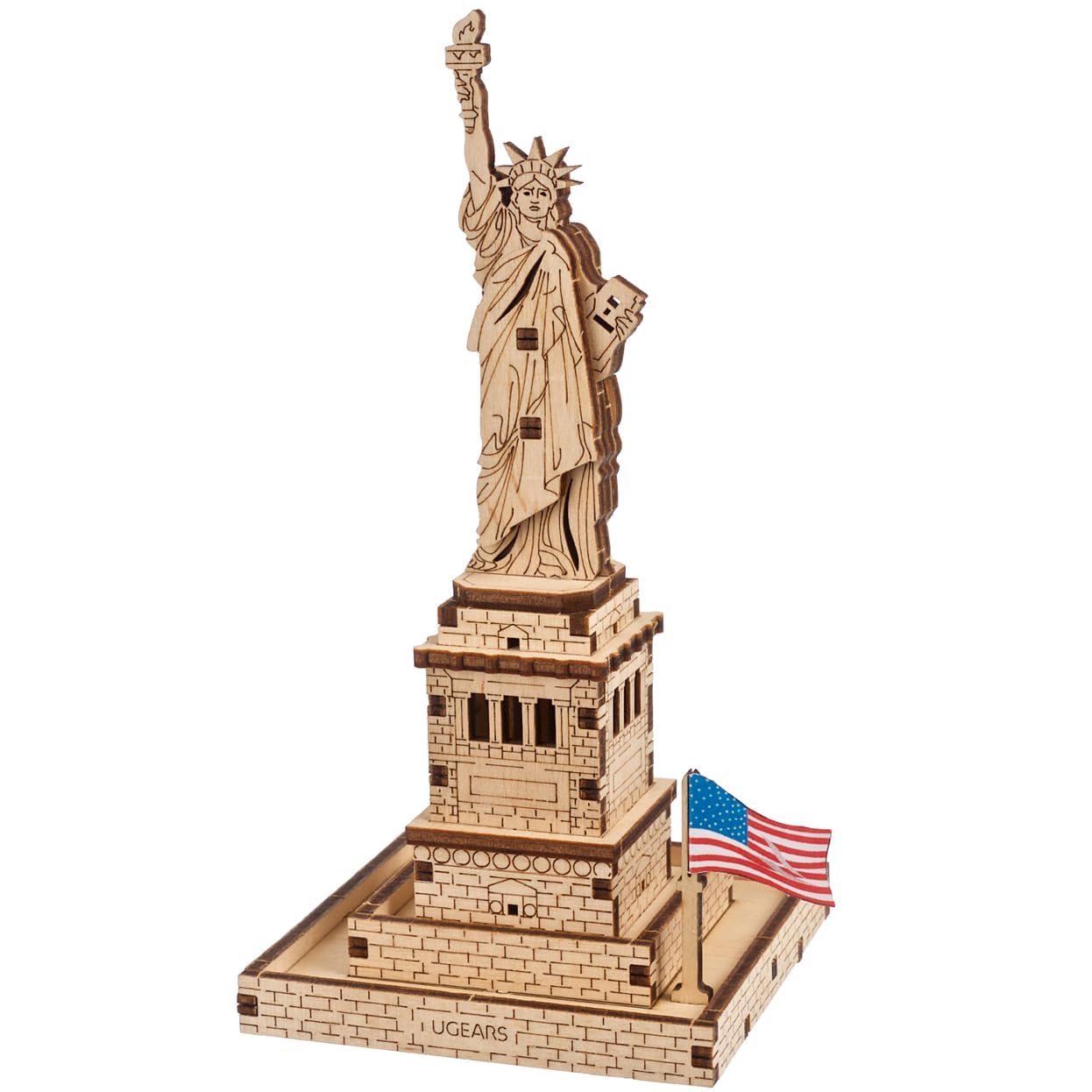 UGEARS Statua della Libertà Puzzle 3D per Adulti - Kit di Modellismo - Passatempi con Puzzle in Legno per Uomini - Rompecabezas 3D per Adulti - Kit di Modello in Legno da Costruire