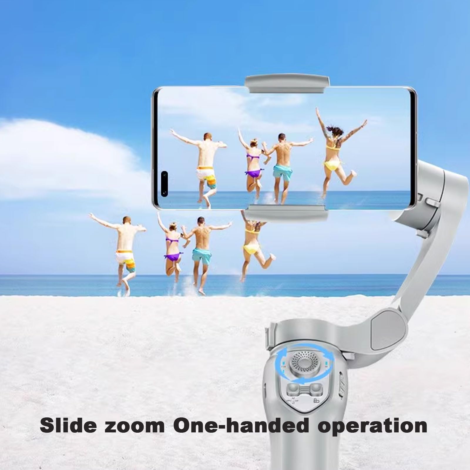 Stabilizzatore gimbal per smartphone per registrazione video a 4 assi per Android e smartphone con modulo di tracciamento, luci a LED, kit vlogging, portatile e pieghevole