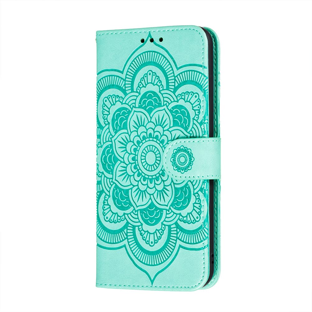 COTDINFORCA Custodia Per Nokia 2.3 Con Foderino Porta Carte E Fiore Mandala Blu - 2