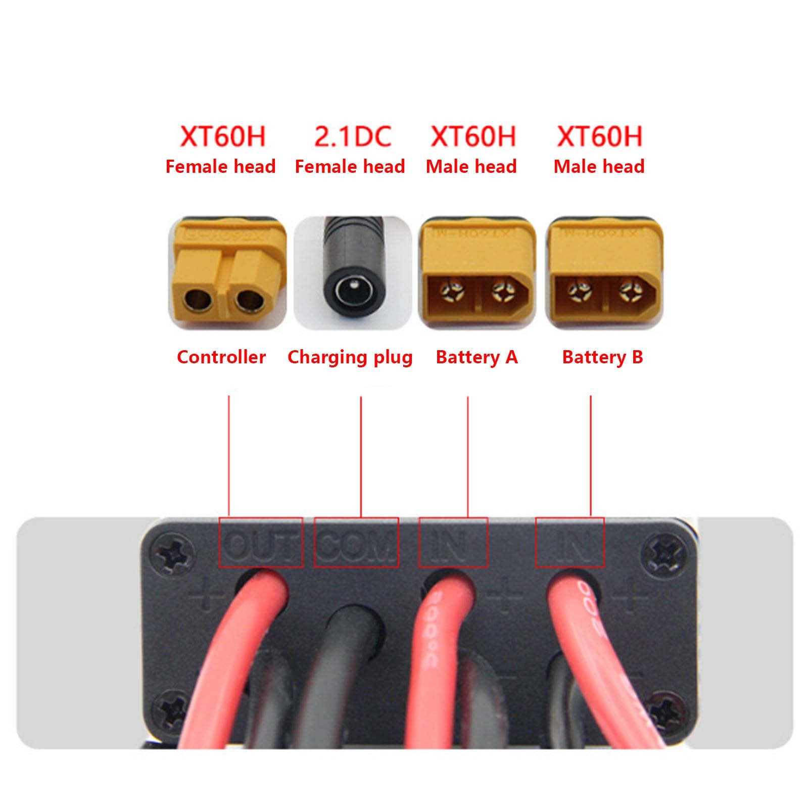 Tbest Módulo Paralelo de Batería Doble, Portavoz del Convertidor de Batería Doble Adaptador de Módulo Paralelo de Batería Doble para Reemplazo