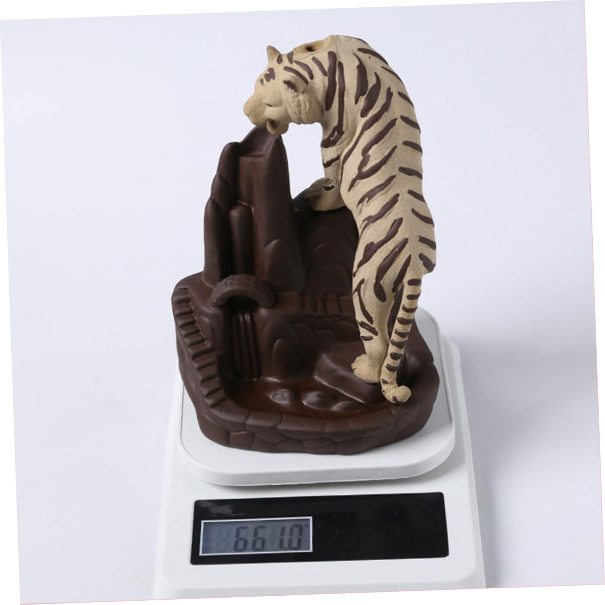 Porta Incenso Tigre in Terracotta Viola Stile Retrò da Tavolo