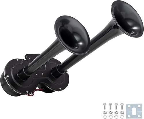 Kit de bocina eléctrica negra para motocicleta, bocina de tren impermeable de 150 dB para camión, kit de bocinas de auto universal para cualquier