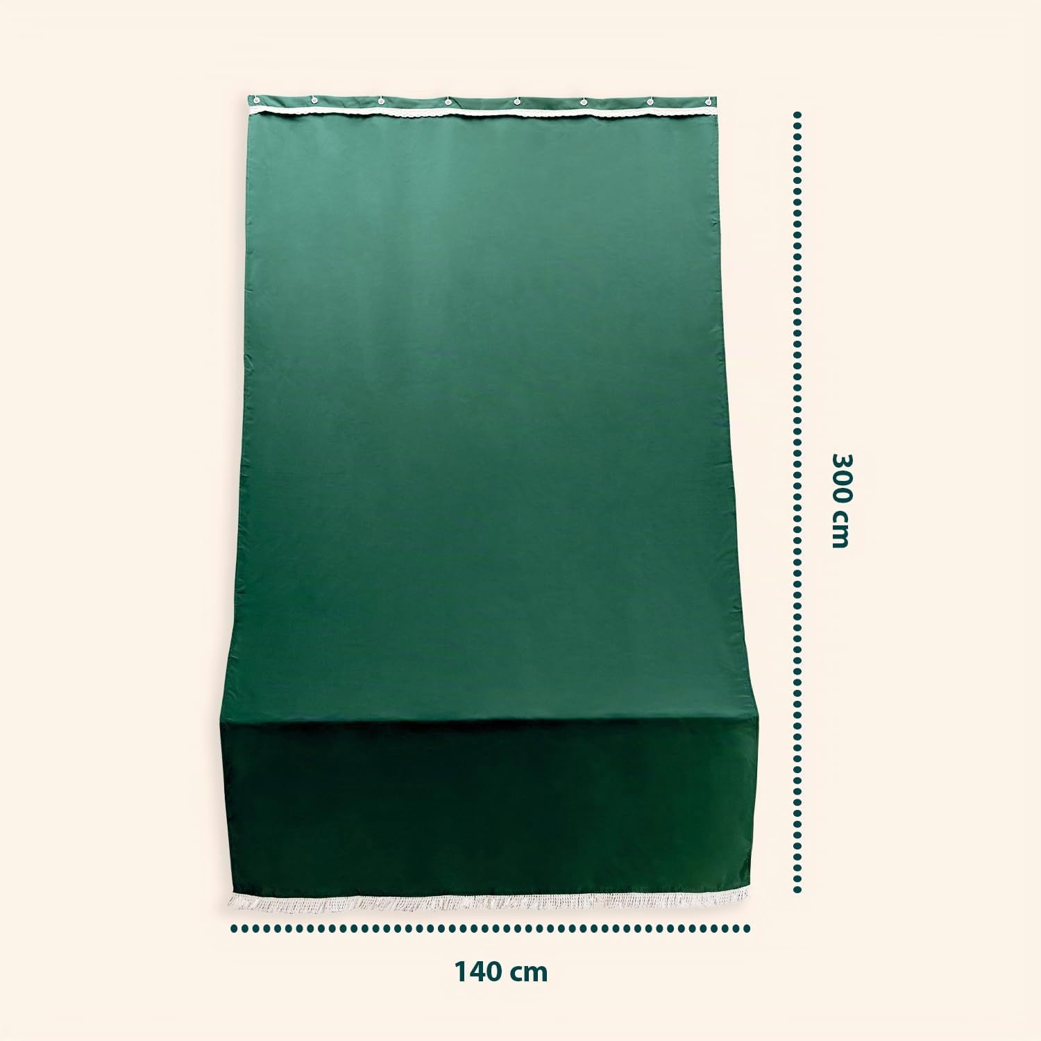 Tenda da Sole per Esterno Verde con Anelli h 300x140 cm - Tende da Sole per Esterni Rimovibili in Poliestere - Tendone Balcone Esterno Parasole per Giardino e Gazebo