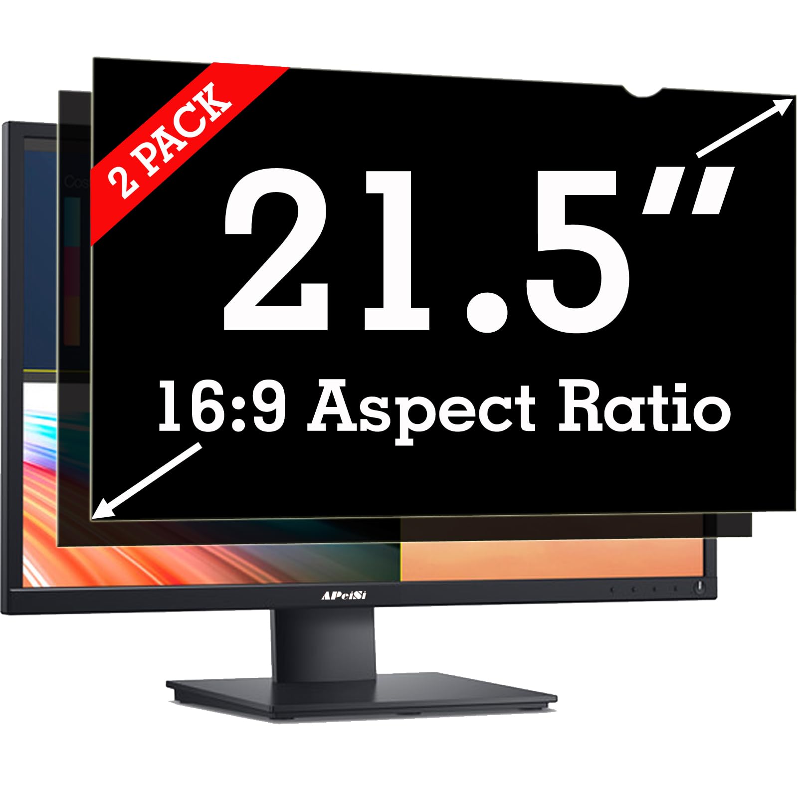 [2 Pack] 21.5 Inch Privacy Screen Filter for Widescreen 16:9 Monitor