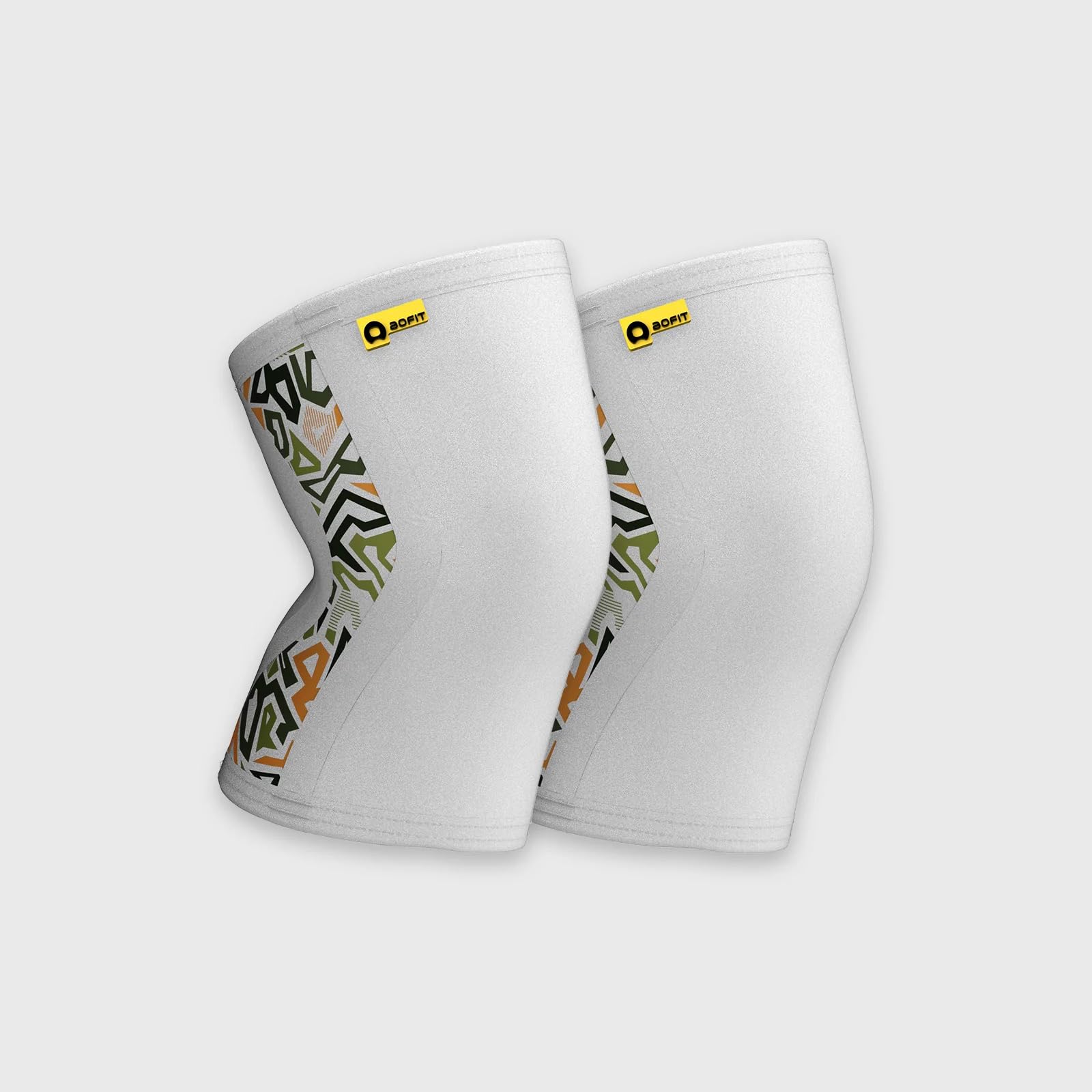 aoFIT Knee Sleeves (1 Pair) - Knee Sleeve & Compression Brace for Squats, Fitness, Weightlifting, and Powerlifting 5MM Sleeve Pair - For Men & Women M White