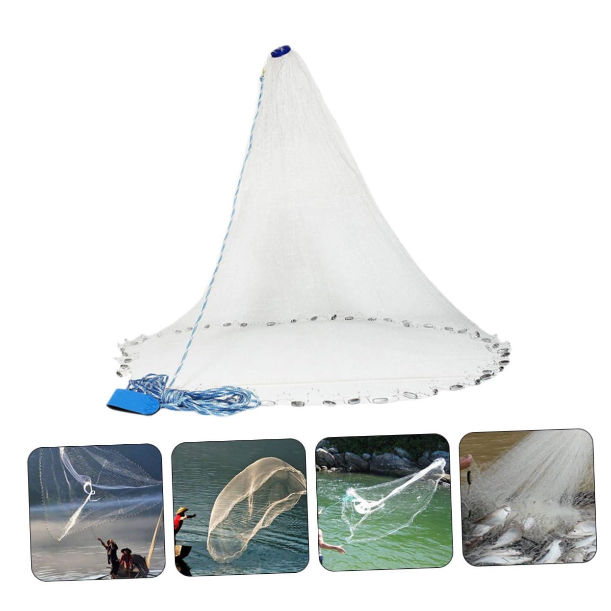 VANZACK Retino per Pesca a Mano Rete Maglia Piccola in Plastico e Corda Resistente, Retino per Pesci Facile da Pulire ad Alta Affidabilità per Pesca All'aperto