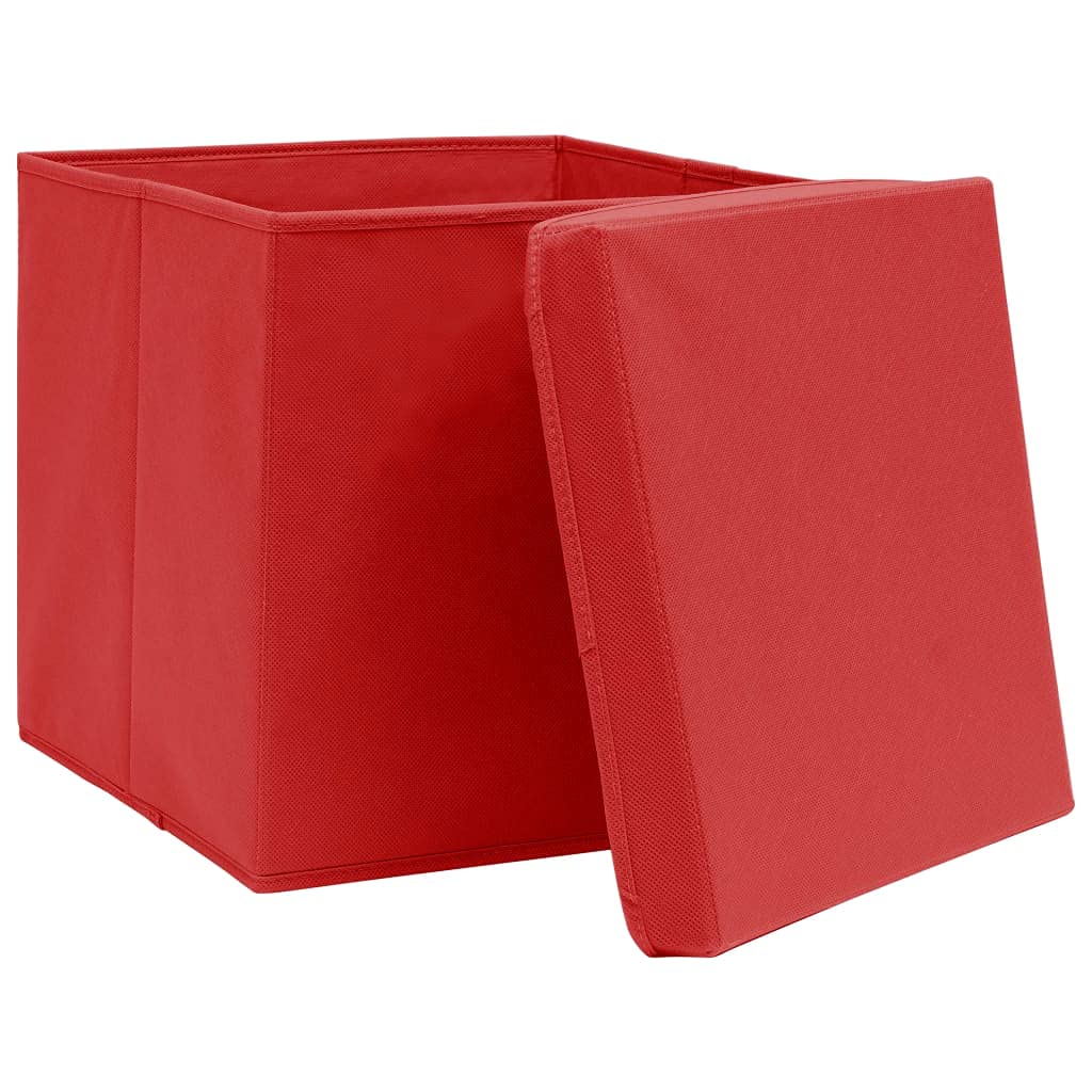 Cajas De Almacenaje 10 Uds Tela No Tejida Morado 28x28x28 Cm VidaXL