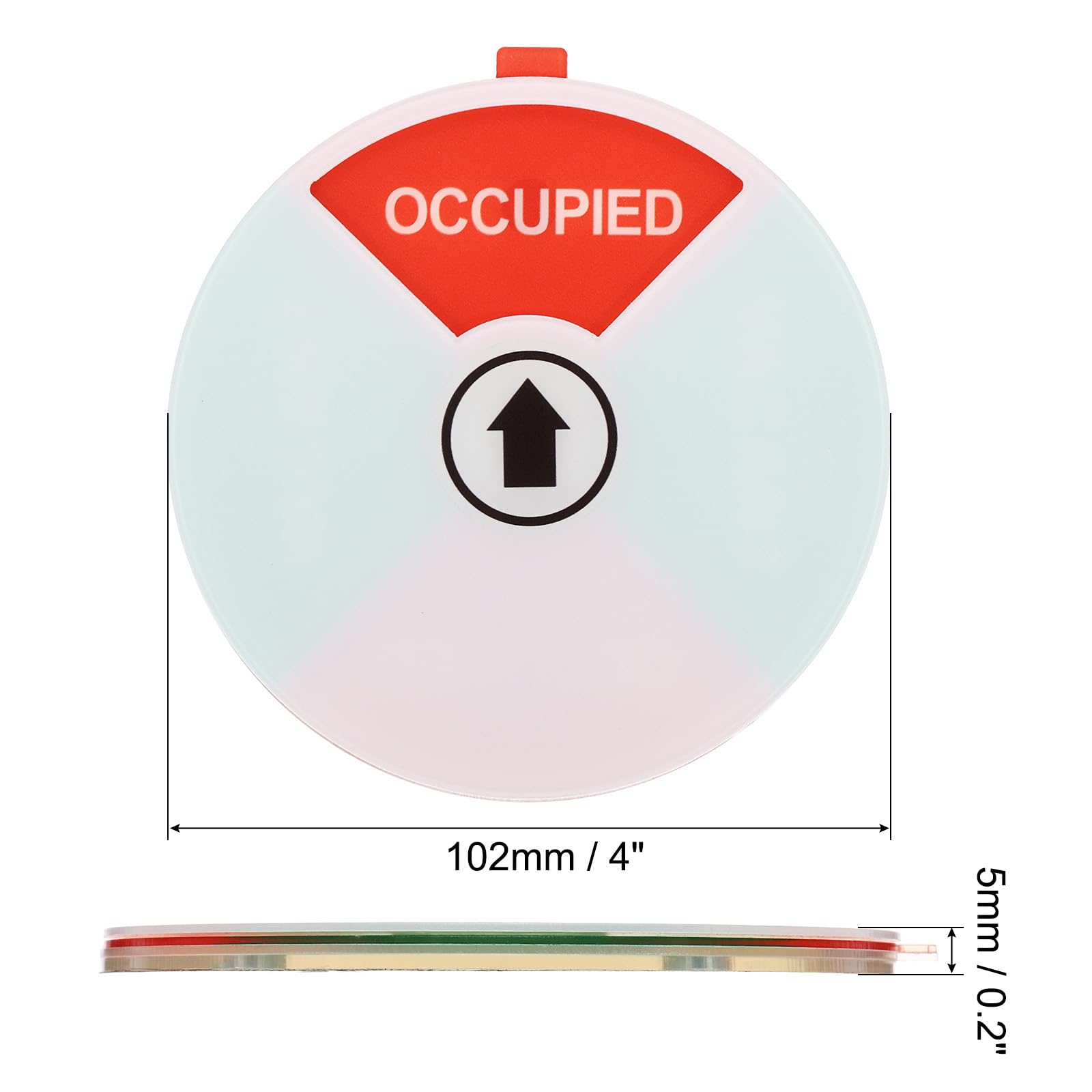 PATIKIL Vacant Occupied Slider Door Sign, 4"ODx0.2"T Vacant Occupied Privacy Sign for Home Office Restroom Business Meeting Silver Tone - Image 2